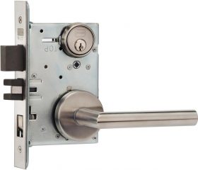 Item No.2012 (Modern Mortise Lever Lockset with Roses - Stainless Steel)