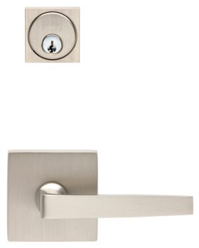 Item No.2036SF (Square Rose Exterior Modern Mortise Entrance Lever Lockset - Solid Brass)