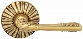 Item No.309 (Interior Ornate Lever Latchset - Solid Brass) in finish BAS (Siena Brass, Lacquered)