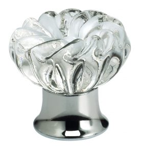 Item No.4341 (Cabinet Knob - Glass) in finish Transparent Glass with US26 (Polished Chrome) Base