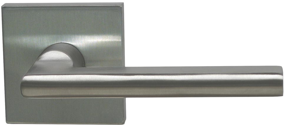 Item No. 43S (Interior Modern Lever Latchset with Square Rose - Stainless Steel)