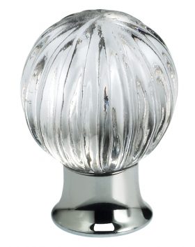 Item No.4405 (Cabinet Knob - Glass) in finish Transparent Glass with U26 (Polished Chrome) Base