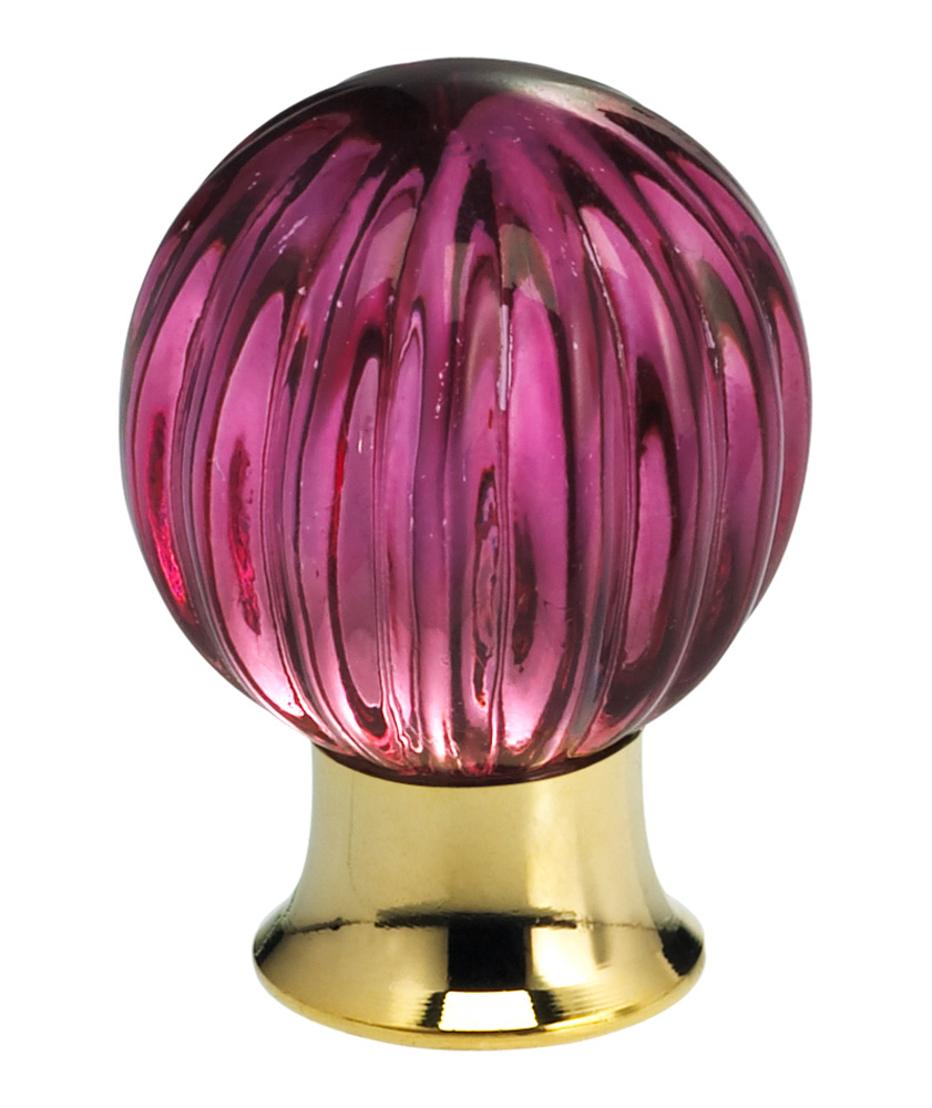 Finish: Transparent Rose Glass with US3 (Polished Brass) Base