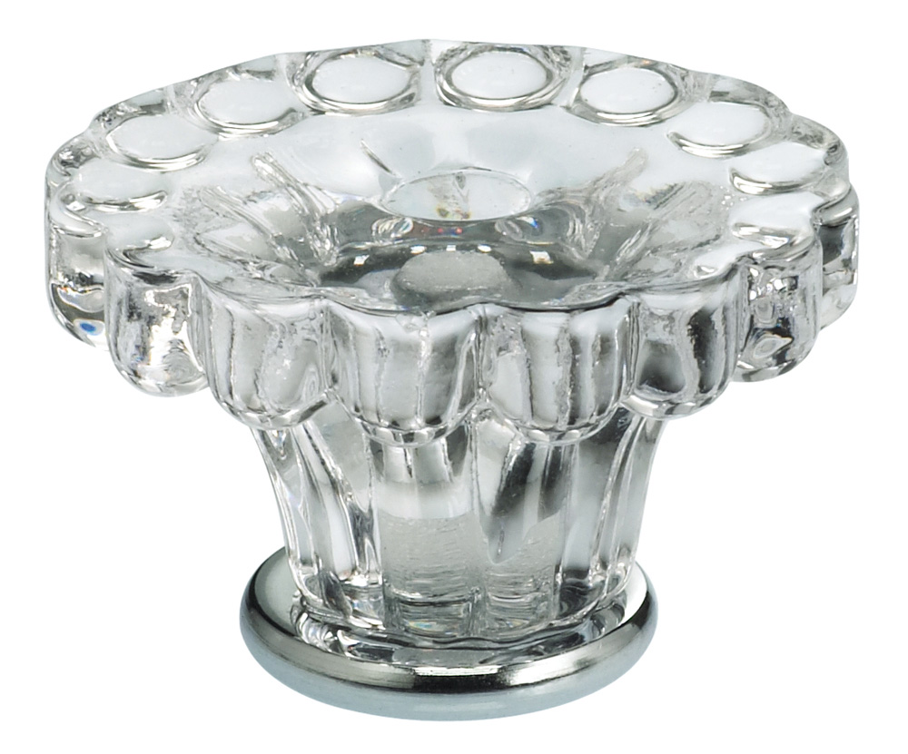 Item No.4909/45 (Cabinet Knob - Glass) in finish Transparent Glass with US26 (Polished Chrome) Base
