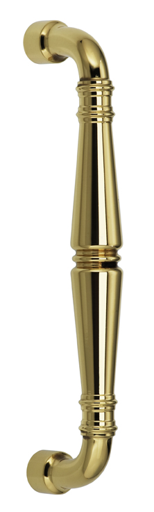 Item No.523 (Traditional Door Pull - Solid Brass) in finish US3 (Polished Brass, Lacquered)