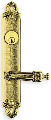 Item No.60231 (Ornate Narrow Backset Lever Lockset - Solid Brass)