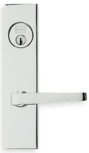 Item No.64036 (Modern Narrow Backset Lever Lockset - Solid Brass)