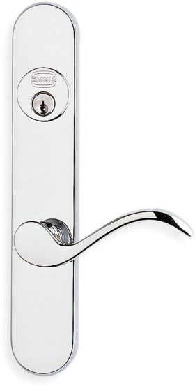 65895 Modern Narrow Backset Lever Lockset - Solid Brass