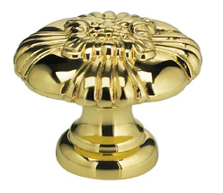 Item No.7417 (Ornate Cabinet Knob - Solid Brass) in finish US3 (Polished Brass, Lacquered)