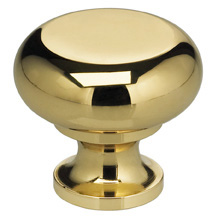 Item No.9100 (Modern Cabinet Knob - Solid Brass) in finish US3 (Polished Brass, Lacquered)
