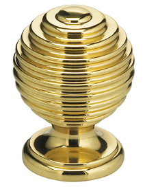 Item No.9107 (Modern Cabinet Knob - Solid Brass) in finish  US3 (Polished Brass, Lacquered)