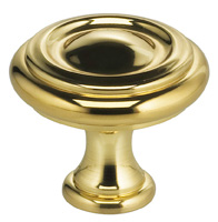Item No.9141 (Classic Cabinet Knob - Solid Brass) in finish US3 (Polished Brass, Lacquered)