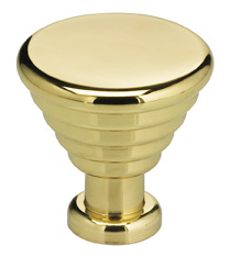 Item No.9147 (Modern Cabinet Knob - Solid Brass) in finish US3 (Polished Brass, Lacquered)