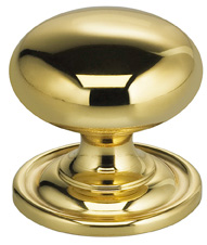 Item No.9158 (Classic Cabinet Knob - Solid Brass) in finish US3 (Polished Brass, Lacquered)