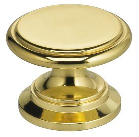 Item No.9160 (Classic Cabinet Knob - Solid Brass) in finish US3 (Polished Brass, Lacquered)