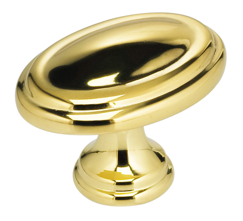 Item No.9163 (Classic Cabinet Knob - Solid Brass) in finish US3 (Polished Brass, Lacquered)