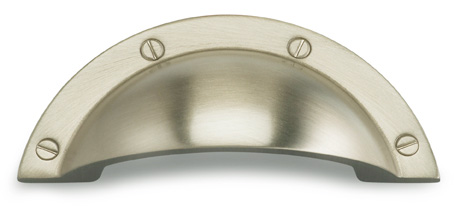 Item No.9454 (Modern Cup Pull - Solid Brass) in finish US15 (Satin Nickel Plated, Lacquered)