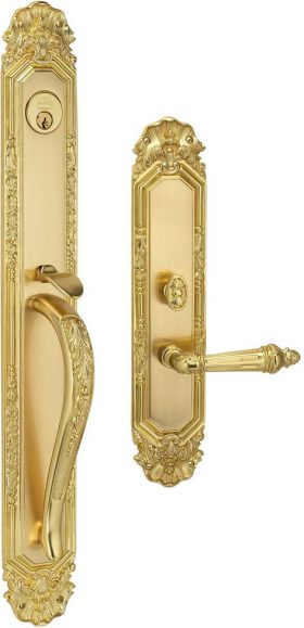 Item No.Amagansett w/340 (Exterior Ornate Mortise Entrance Handleset Lockset - Solid Brass)