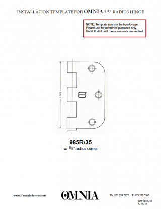 OMNIA 3-1/2" Radius Hinge Template