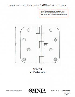 OMNIA 4" Radius Hinge Template