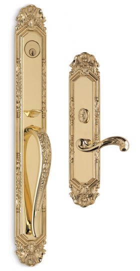 Item No.Amagansett w/ 251 interior trim (Exterior Ornate Mortise Entrance Handleset Lockset - Solid Brass)