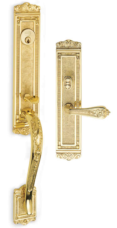 Item No.Bridgehampton w/ 252 trim (Exterior Ornate Mortise Entrance Handleset Lockset - Solid Brass)