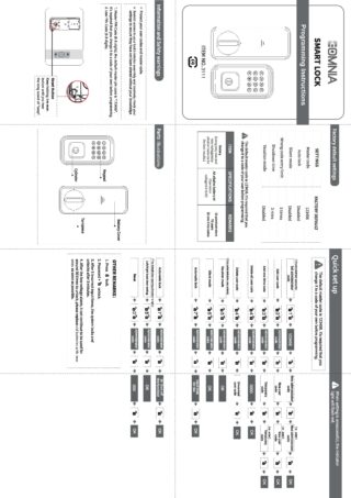 EOMNIA 3111 Deadbolt Programming Instructions