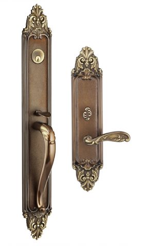 Item No.Georgica w/ 233 (Exterior Ornate Mortise Entrance Handleset Lockset - Solid Brass)