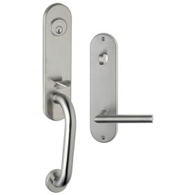 Item No.Metro w/ 12 trim (Exterior Modern Tubular Deadbolt Entrance Handleset Lockset - Stainless Steel)