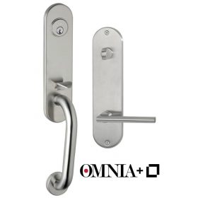 Item No.Metro w/ 43 trim+Level (Exterior Modern Tubular Deadbolt Entrance Handleset Lockset powered by Level - Stainless Steel)