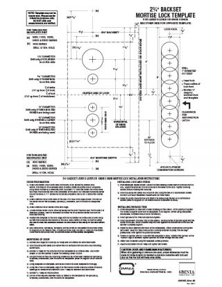 OMNIA 2-3/4″ Backset Mortise Locksets Installation Template