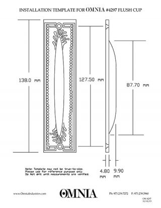 OMNIA 4297 Flush Cup Installation Template