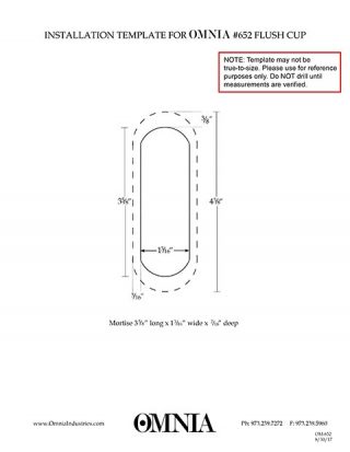 OMNIA 652 Flush Cup Installation Template