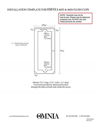 OMNIA 653 & 654 Flush Cup Installation Template