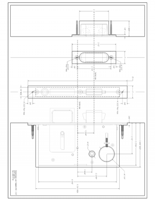 OMNIA 7012, 7035, 7036, 7037 & 7039 Pocket Door Lock Installation Template for Privacy (L) or Entry (A)
