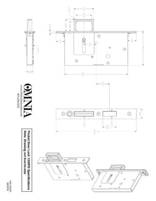 OMNIA 7012, 7035, 7036, 7037 & 7039 Pocket Door Lock Installation Template for Pair Dummy (PD)