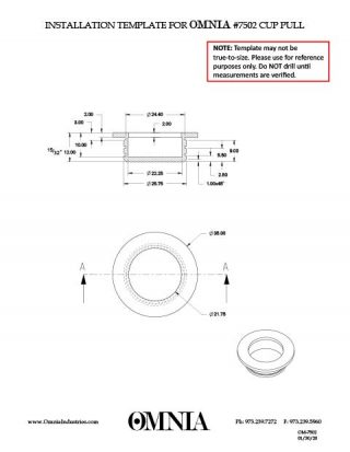 OMNIA 7502 Cup Pull Installation Template