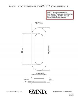 OMNIA 7505 Flush Cup Installation Template