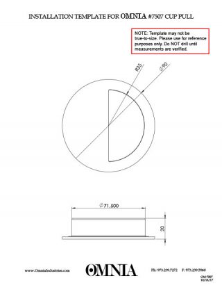 OMNIA 7507 Cup Pull Installation Template