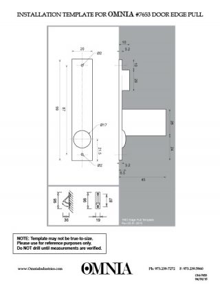 OMNIA 7653 Door Edge Pull Installation Template