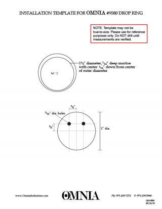 OMNIA 9580 Drop Ring Installation Template