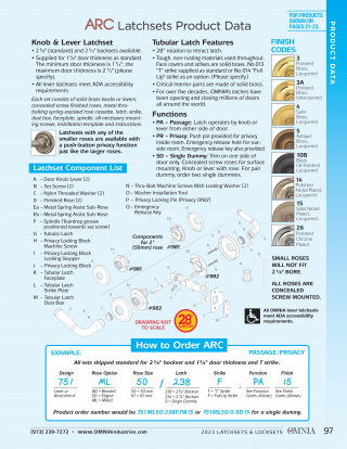 OMNIA ARC Latchsets Product Data