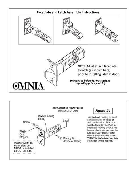 Faceplate to Latch Assembly