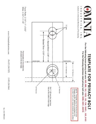 OMNIA Privacy Bolt Sets Installation Template
