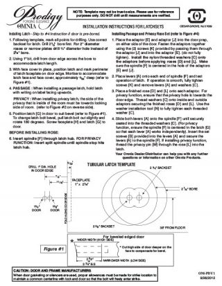OMNIA Prodigy Latchsets Installation Template