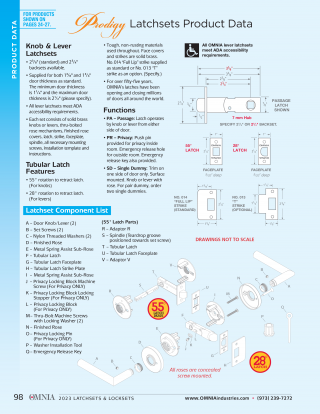 OMNIA Prodigy Latchsets Product Data