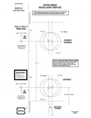 OMNIA Metro & Urban Entrance Handlesets Installation Template