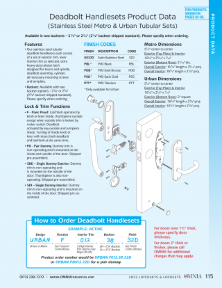 omnia-OMNIA Stainless Steel Entrance Handlesets Product Data-steel-entrance-handlesets-product-data