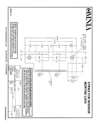 OMNIA 3500/3600 Interior Mortise Strike Installation Template