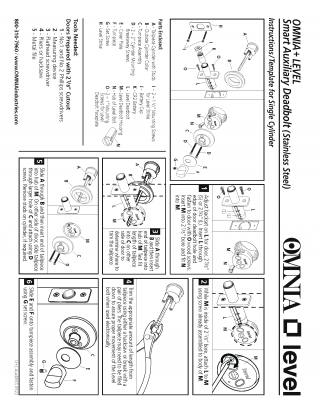 OMNIA+Level Smart Stainless Steel Auxiliary Deadbolt Installation Instructions